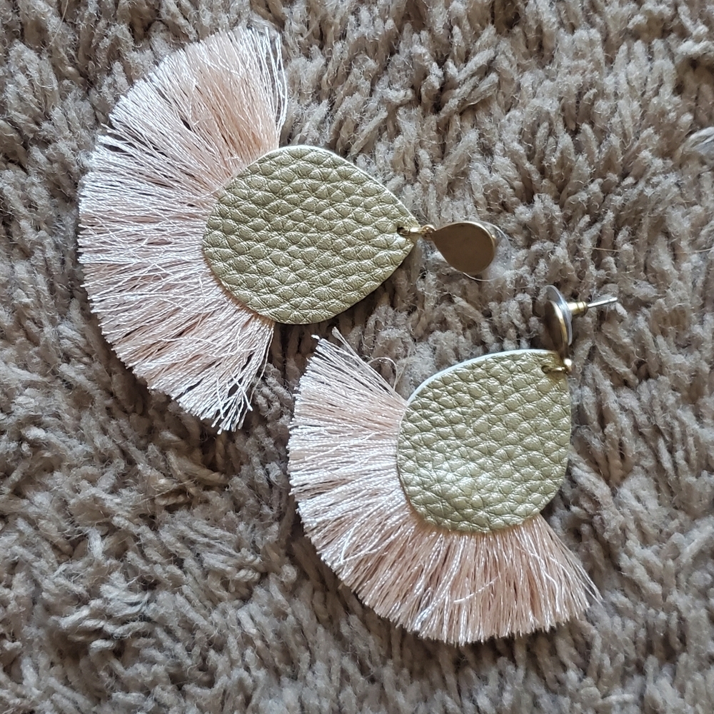 Womens leather dangle Earrings